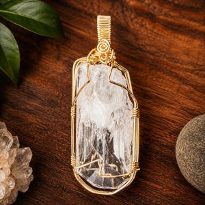 Danburite Gold Wrapped Pendant